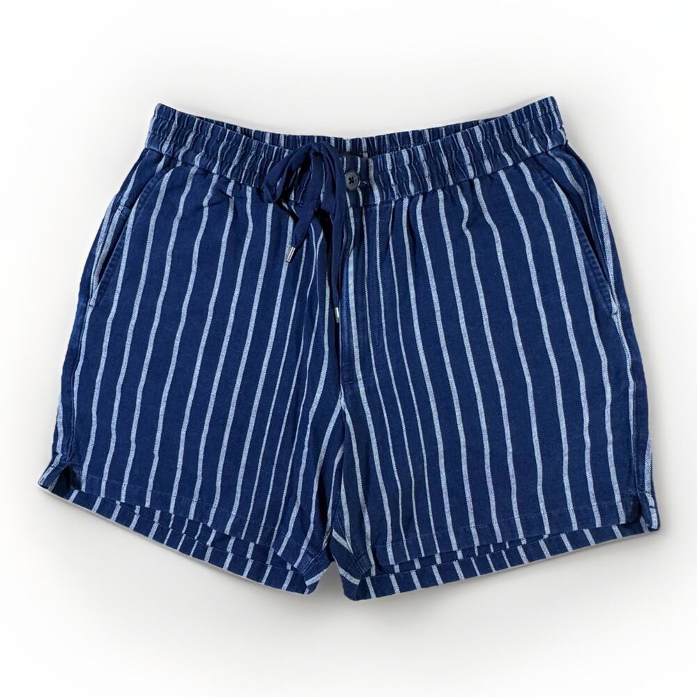 Madewell Men’s Navy Blue And White Striped Men’s Shorts Size M